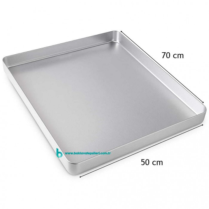 Baklava Tepsisi 50x70 – Alüminyum ve Bakır Modeller Baklava Tepsisi 50x70, geniş ve dayanıklı profesyonel mutfak tepsisi